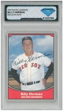 1990 Pacific Legends BILLY HERMAN #30 JSA Authentic Auto 💎 DSG Authentic