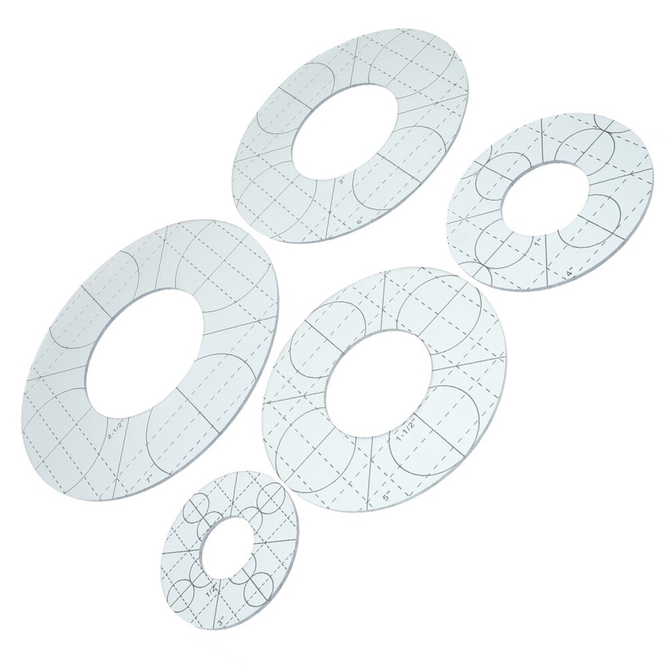 5 Pcs Centimeters Round Sewing Ruler Quilting Templates Circle