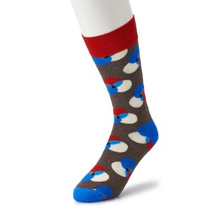 HS-Happy-Socks-Men-039-s-Combed-Cotton-Socks-10-13-NWT-Multi-color-Circles