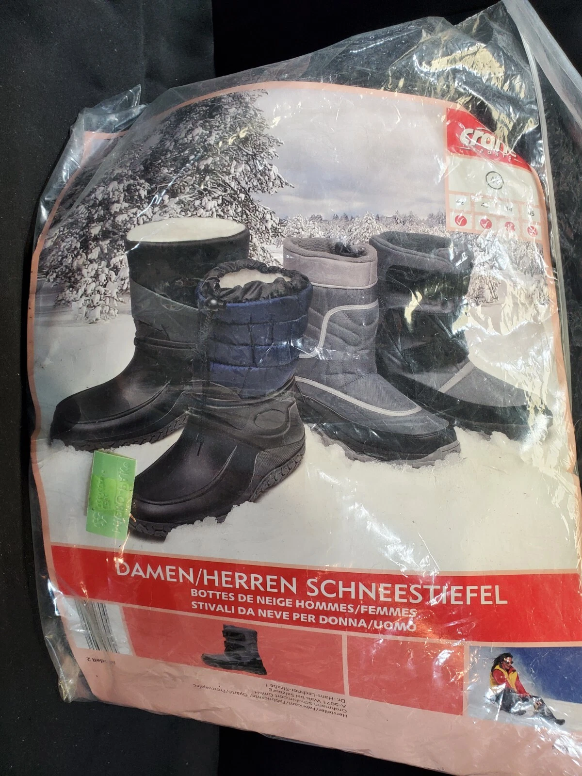 NEW, Crane German Snow Boots Size 43, US Size 10