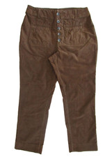 free people brown velvet 5-button fly tapered leg casual pants 12