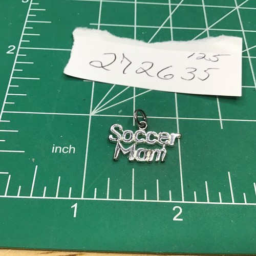 Vintage 925 Sterling Silver Marked Soccer Mom Heart Sports Charm Pendant
