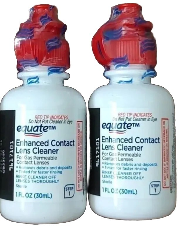 Equate Enhanced Contact Lens Cleaner Step 1 - 1 oz. each (2 Bottles) New Sealed