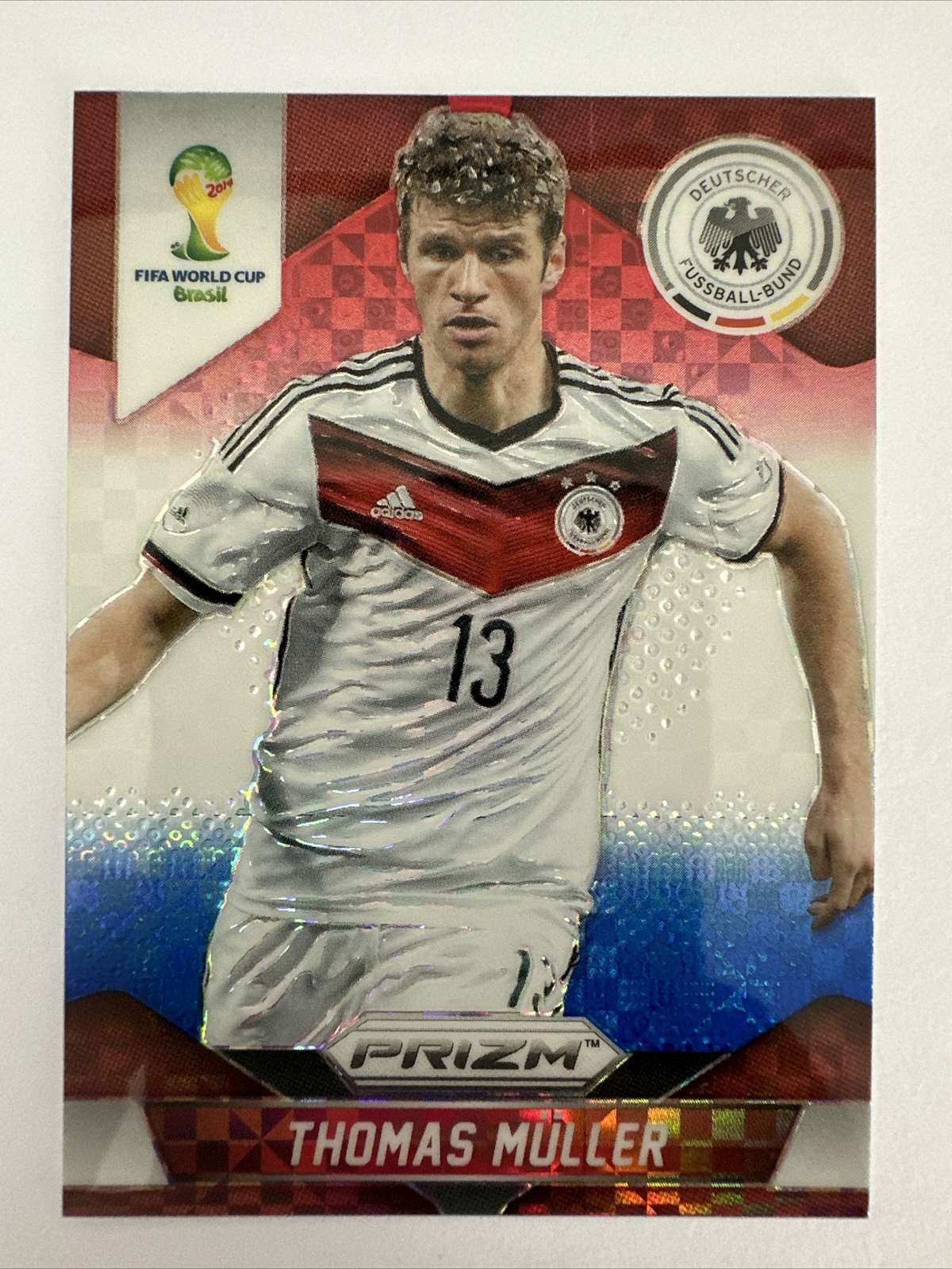 2014 Prizm World Cup Thomas Muller Red White Blue Plaid #93