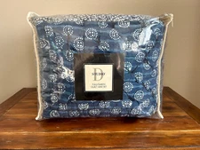 Studio D Bali 3 PC Full / Queen Quilt Pillow Shams Set Blue Floral Batik