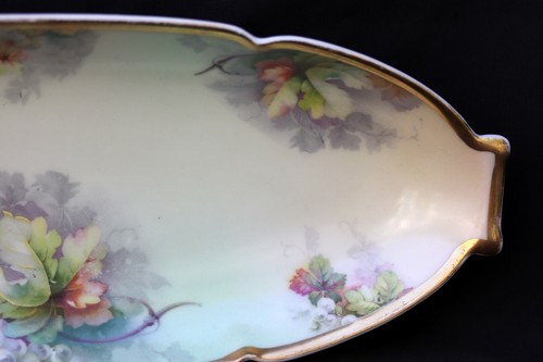 ANTIQUE IMPERIAL AUSTRIA GOLD CELERY TRAY DISH HAND PAINTED 12.5” - 第 6/8 張圖片