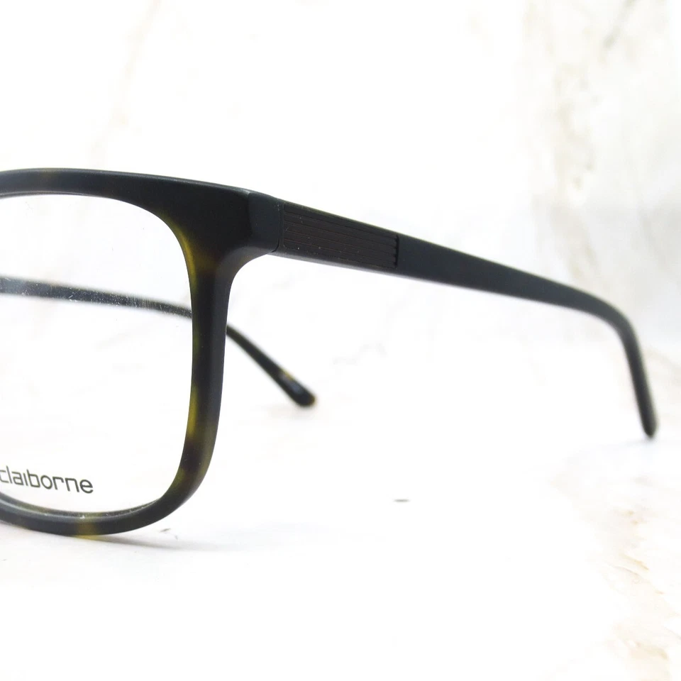 Marco de gafas Liz Claiborne para hombre negro plástico tortuga borde completo cuadrado 145 Foto 2 de 4