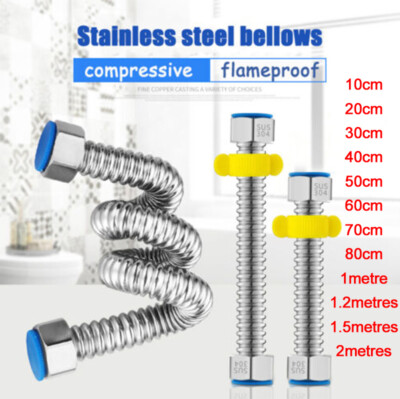 304 Stainless Steel Shower Hose 1/2'' Flexible Metal Bellows Hose Length 10-200cm