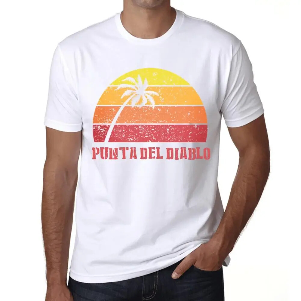 Men's Graphic T-Shirt Palm, Beach, Sunset In Punta Del Diablo Eco