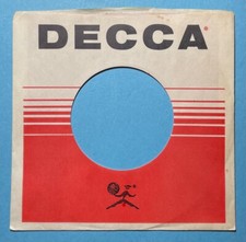 DECCA RED WHITE ORIGINAL 45 RPM COMPANY RECORD PAPER SLEEVE  ONLY AS SHOWN