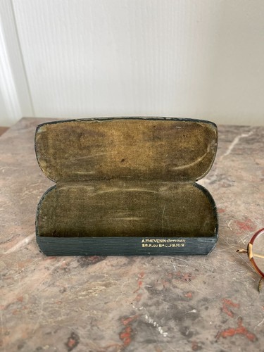 Gafas De Vista Antiguas Marrón Y Dorado Con Su Estuche Colección 1900's - Imagen 3 de 5