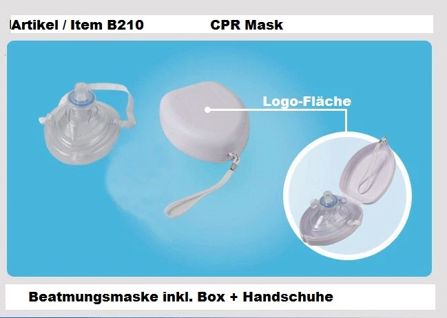 BMP Taschenmaske in Box CPR Pocket Mask Notfall - Beatmungsmaske Beatmungshilfe
