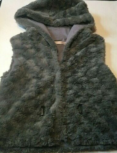 Deux par Deux sweater jacket coat outerwear vest faux fur 10 yr EUC gray