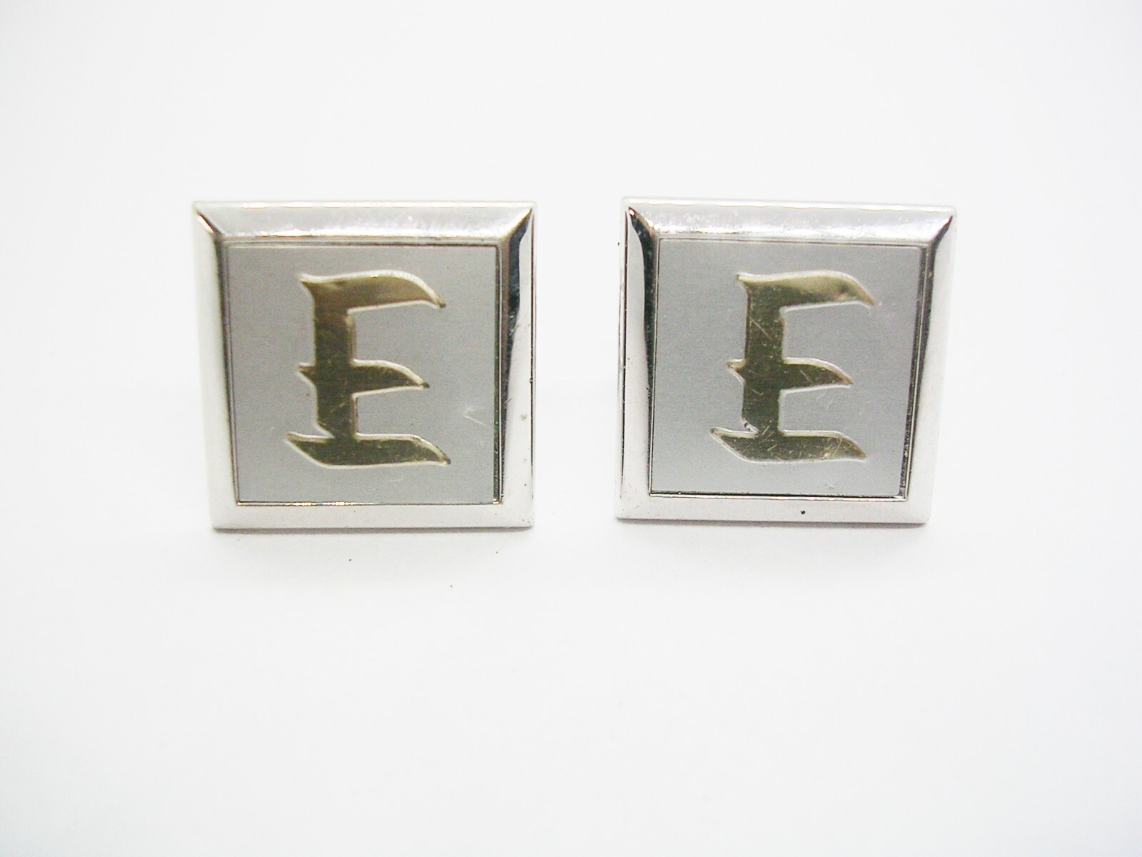 Initial E Cufflinks vintage Swank Monogram Cuff L… - image 2