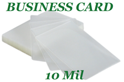 100 Business Card 10 Mil Laminating Pouches Sleeves 2-1/4 x 3-3/4 EXTRA  CLEAR