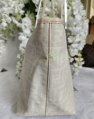 Fendi Vintage FF Zucca Carry Shoulder Tote Bag White Gray Canvas