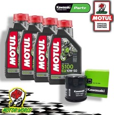 KIT TAGLIANDO MOTUL 5100 10W50 + FILTRO OLIO ORIGINALE Kawasaki  Z 300 ABS 2015