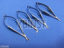 4 ASSORTED PREMIUM PACIFATED AUTOCLAVABLE MICRO SURGICAL VANNAS SCISSORS 3" KIT