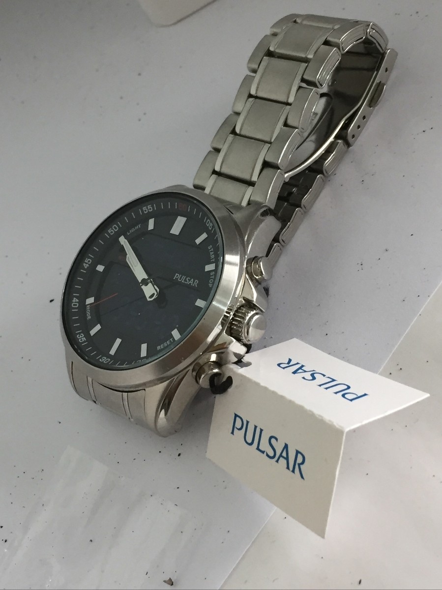 Pulsar Men's AnAlogue & Digital Stainless Steel Bracelet Watch