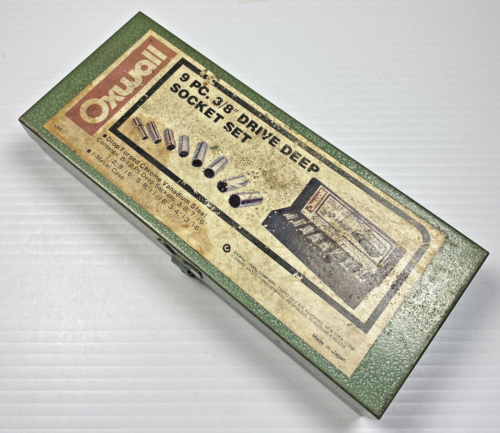 Vintage Oxwall Green Metal Toolbox Made Japan