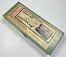 Vintage Oxwall Tools Green Metal Toolbox 8-1/4" x 3-1/2" x 1-1/2" Made in Japan