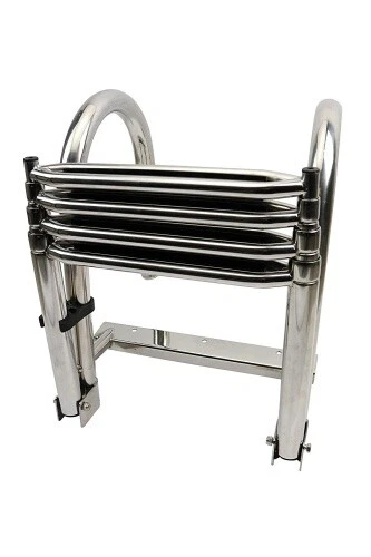 Badeleiter Bootsleiter Edelstahl A4 teleskop 4 Stufen mit Handlauf Boot Yacht - Bild 2 von 4