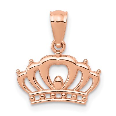 Avariah Massiv 14k Roségold Krone Anhänger - 10 mm