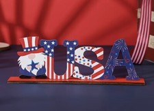 4th of July Holiday Wooden Decoration Table Top Independance Day USA