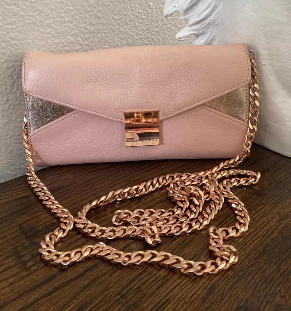 Ted Baker Wallet With Chain Strap Light Pink