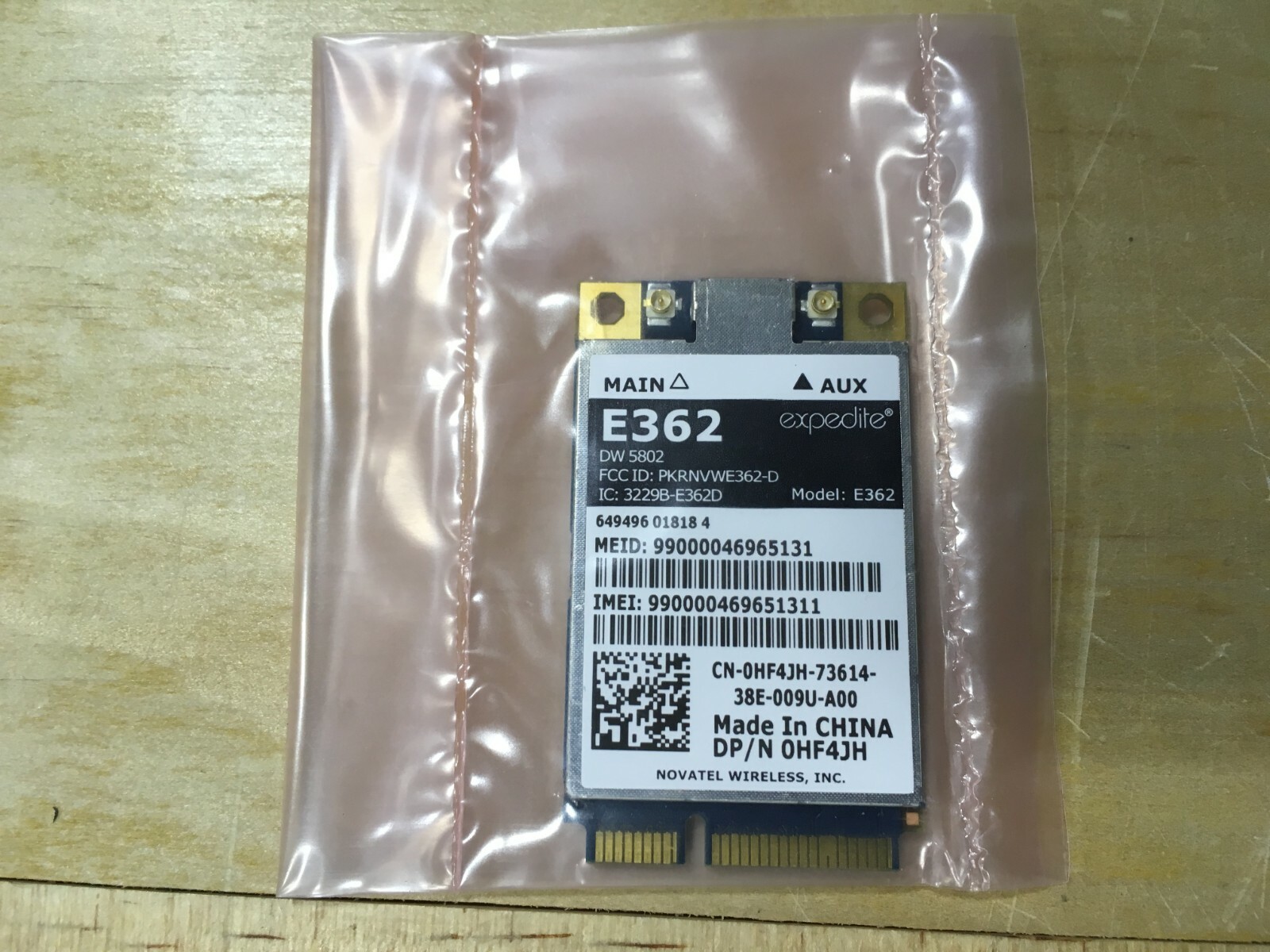 Dell 0HF4JH Wireless DW5802 LTE/WWAN Mobile Broadband E362 4G CARD for
