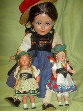 LARGE 18" jt'd. celluloid or early plastic 1940 German Schwaebisch dressed doll