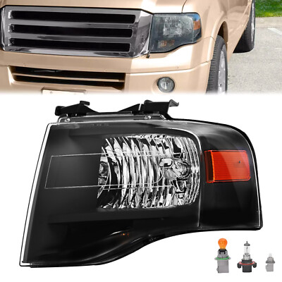 Left For Ford Expedition 2007-2014 Headlight W/bulbs Amber