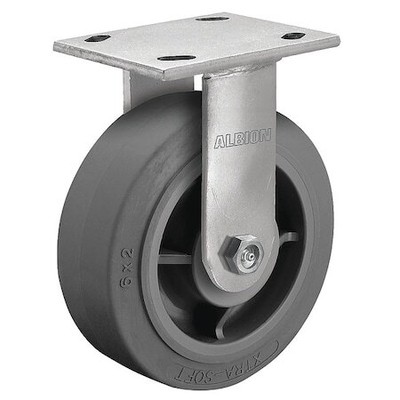 Albion 18Xs08229r 8'' X 2'' Non-Marking Rubber Soft Flat Rigid Caster, No Brake,