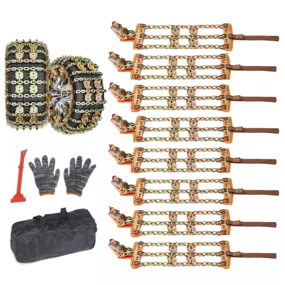For Hyundai 8pcs Car Wheel Tyre Tire Snow Ice Chains Belt Anti Slip Anti Skid US Foto 2 de 4