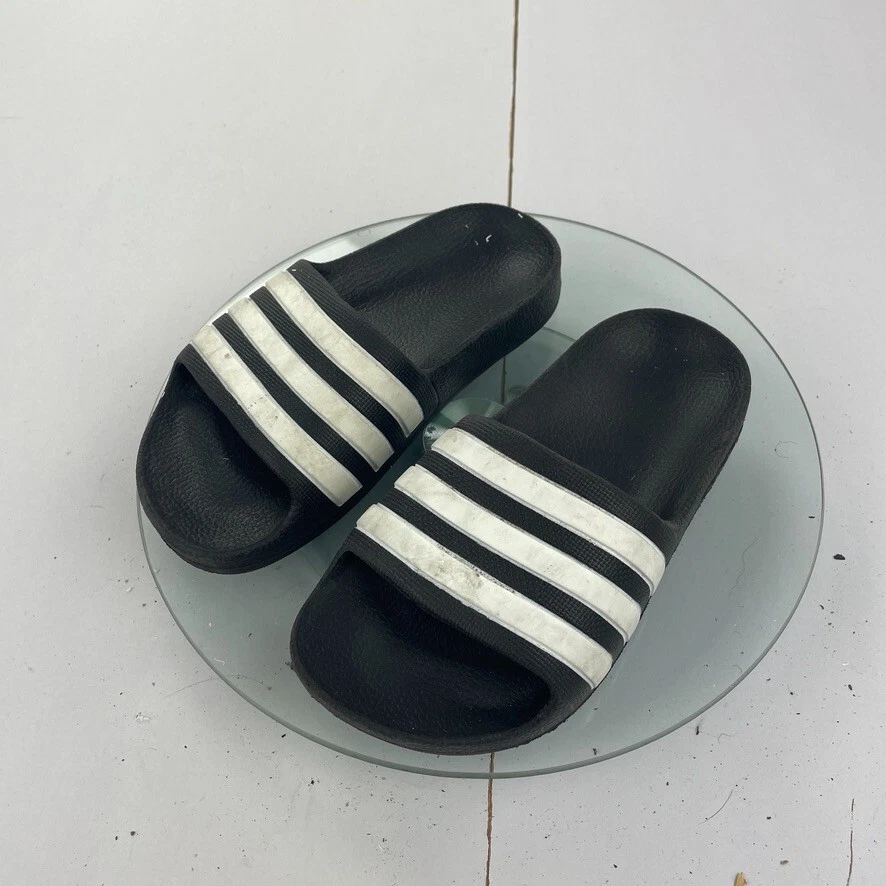 ADIDAS Sliders 10K sandali neri slip on schiuma bambini ragazzi