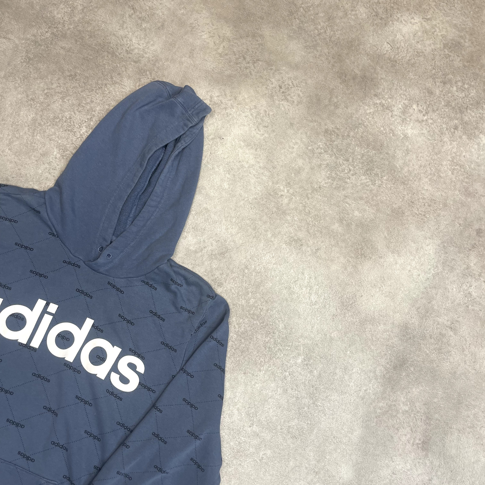 Adidas Hoodie Mens Y2K Spell Out Pull Over Sweatshirt, Blue, Large image 2