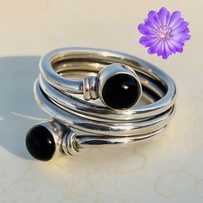 Black Onyx Gemstone 925 Sterling Silver Ring Handmade Jewelry Ring For Gift