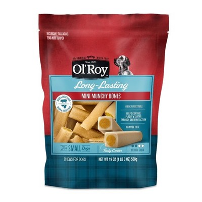 Mini Munchy Bones Dog Treats, Bacon & Cheese Flavor, Medium Chew for Small Dogs,