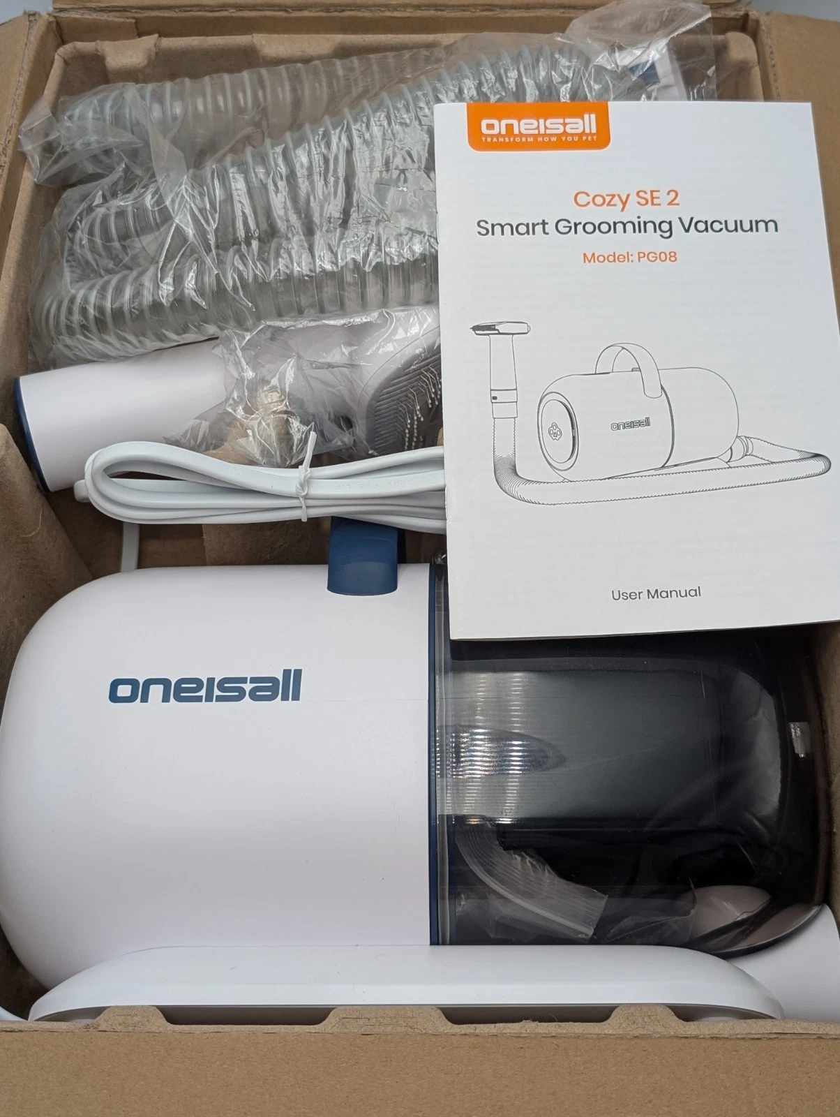 Oneisall SE2 Pet Grooming Kit Vacuum Dog Hair Clipper Grooming System PG08