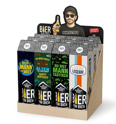 Männer Geschenke Vatertag Männertag Bier im Geschnekkarton mit Spruch
