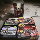 Huge Star Wars Vehicle Lot At St Rt Grogu Speeder Bikes Black Vintage NEW MIB
