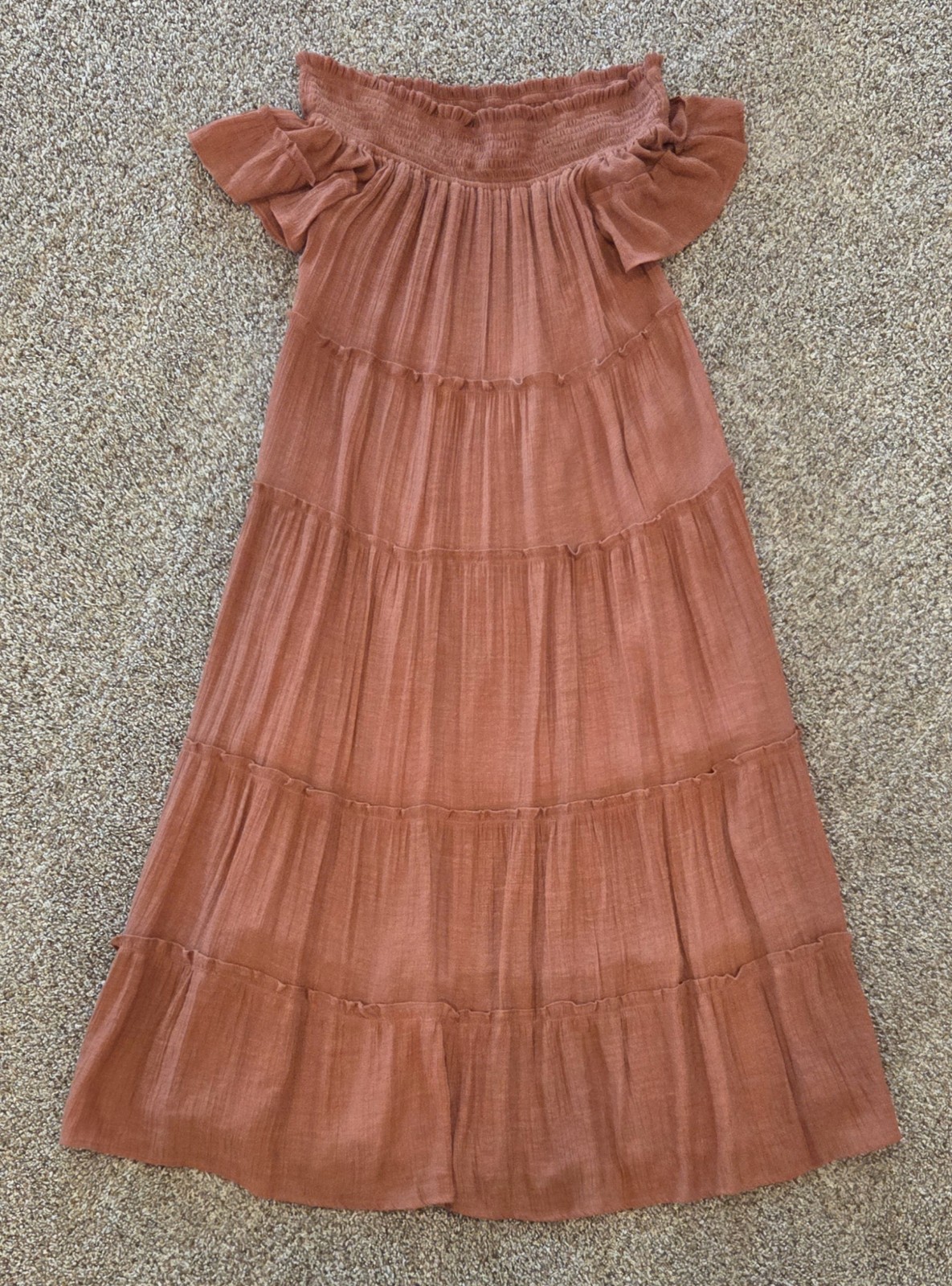 Maxi Dress Off-Shoulder Tiered Ruffle Jodifl Size Medium-image