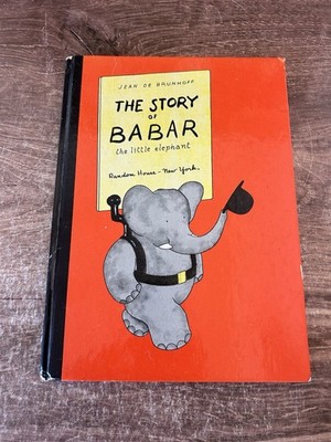 The Story of Babar The Little Elephant Red Book Jean de Brunhoff Vtg 60s 1961 HB