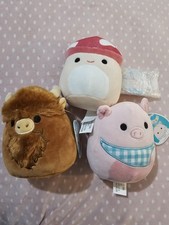 Squishmallows Highland Cow, Pig  Mushroom Small Plush Lot