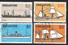 Singapore, Scott #345-348, Ships, Used