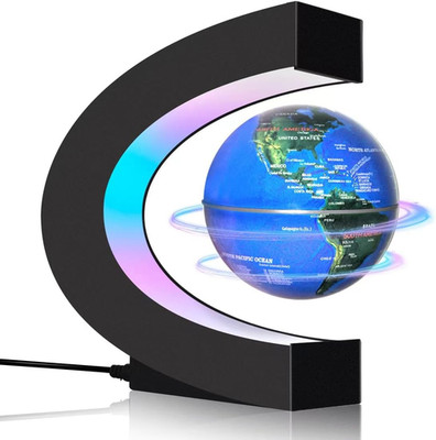 Magnetic Levitating Floating Globe with LED Lights, Cool Gadgets C Frame Globe L