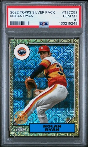 2022 Topps Silver Pack 1987 Chrome Promo #T87C53 Nolan Ryan PSA 10