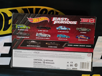 Hot Wheels HNT21 Fast & Furious Cars - Pack of 10 for sale online