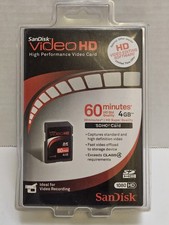 New Sealed ORIGINAL SanDisk 4GB Video HD SDHC Class 4 SD Card SDSDHV-004G-A15
