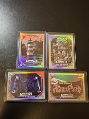 Disneyland 70th Topps 2025 Hidden Mickey /55 Indiana Jones Redd Lighthouse X4 - Photo 1/3